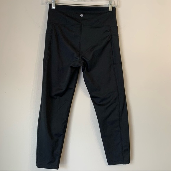 BALLY Total Fitness High Waist Black Leggings with Pockets cropped Size Medium - Picture 4 of 9